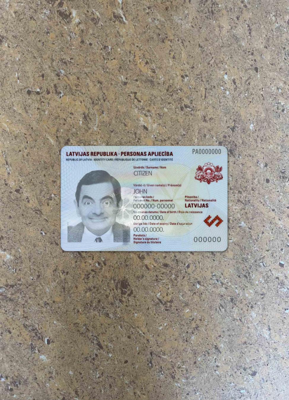 Latvia ID photolook FRONT PSD template